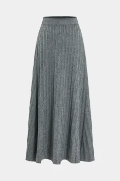 MICAS Knitwear|Knit Bottoms-Solid High Waist Sweater Skirt