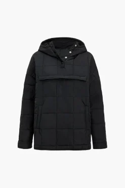 MICAS Outerwear|Outerwear-Solid Hooded Puffer BLACK