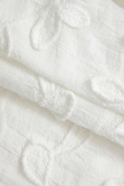 MICAS Pants-Solid Jacquard Wide Leg Trousers WHITE