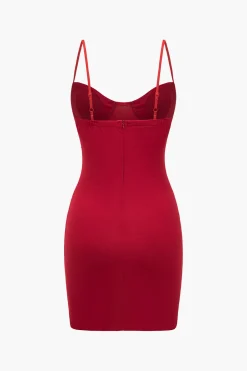 MICAS Knitwear|Mini Dresses-Solid Knit Bustier Slip Mini Dress