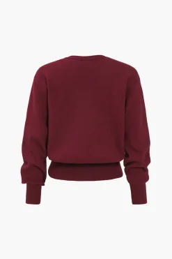 MICAS Outerwear|Outerwear-Solid Knit Button Cardigan BURGUNDY