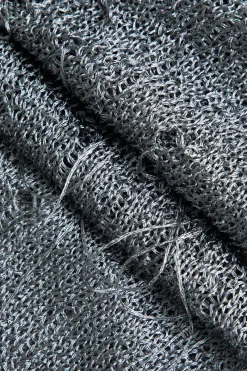 MICAS Knit Dresses-Solid Knit Fringe V-Neck Long Sleeve Maxi Dress GRAY MELANGE