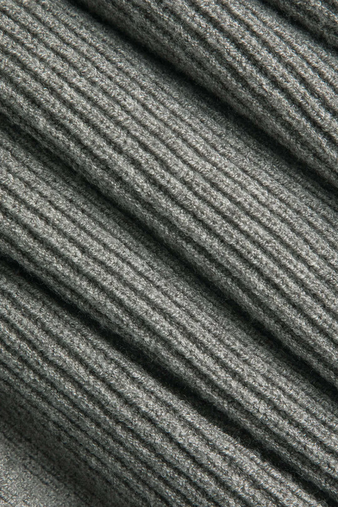 MICAS Knit Dresses-Solid Knit Ruffle Slip Dress GRAY