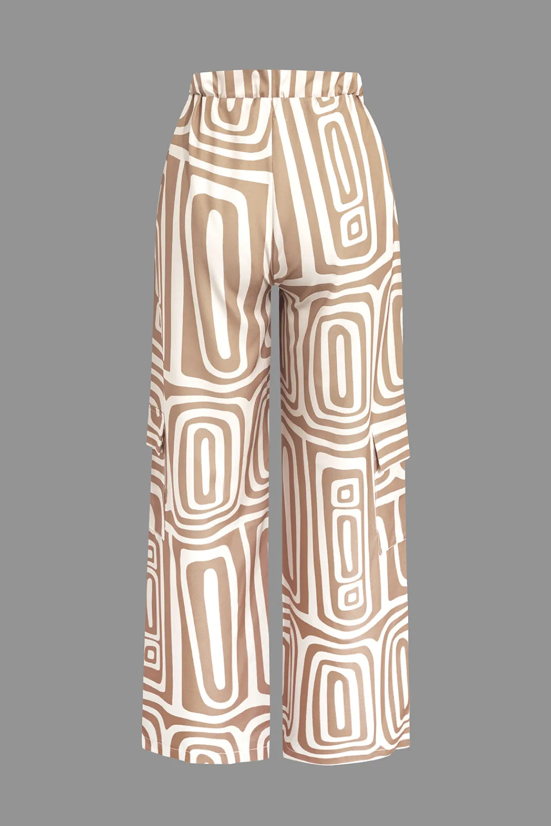 MICAS Pant Sets|Vacation Sets-Solid Knot Shirt And Artistic Print Pants Set