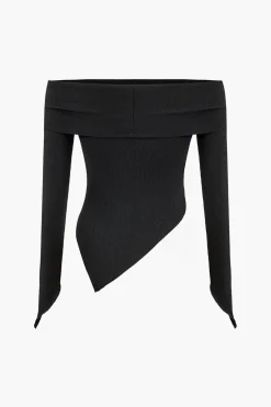 MICAS Pant Sets-Solid Off Shoulder Top And Trouser Set