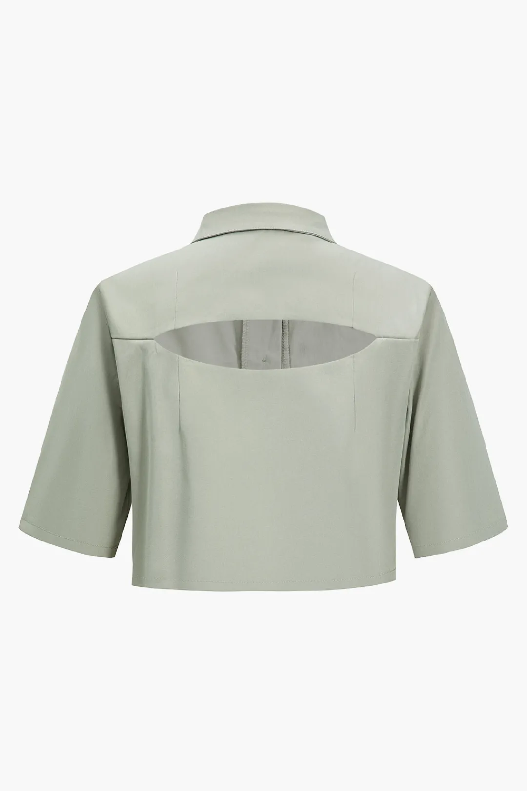 MICAS Pant Sets-Solid Pocket And Zipper Detail Trouser Set SAGE