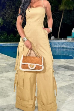 MICAS Jumpsuits & Rompers-Solid Pocket Slip Jumpsuit