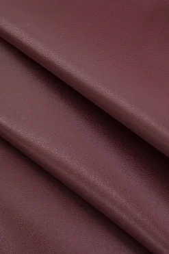 MICAS Mini Dresses-Solid PU Leather Button Mini Dress