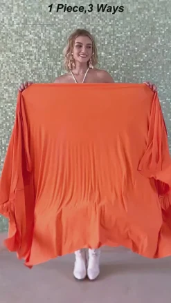 MICAS Maxi Dresses-Solid Reversible Asymmetrical Tie-Up Maxi Dress