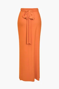 MICAS Maxi Dresses-Solid Reversible Asymmetrical Tie-Up Maxi Dress