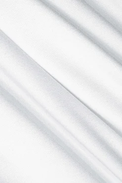 MICAS Long Sleeve Dresses|Mini Dresses-Solid Ruched Drawstring Mini Dress WHITE