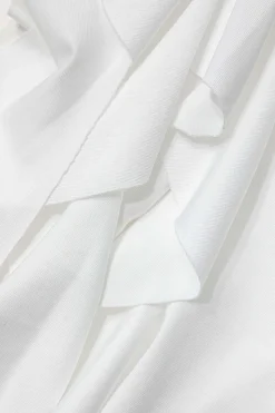 MICAS Midi Dresses-Solid Ruffle Hem Ruched Tube Maxi Dress