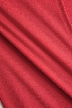 MICAS Long Sleeve Dresses|Maxi Dresses-Solid Satin Off Shoulder Slit Maxi Dress