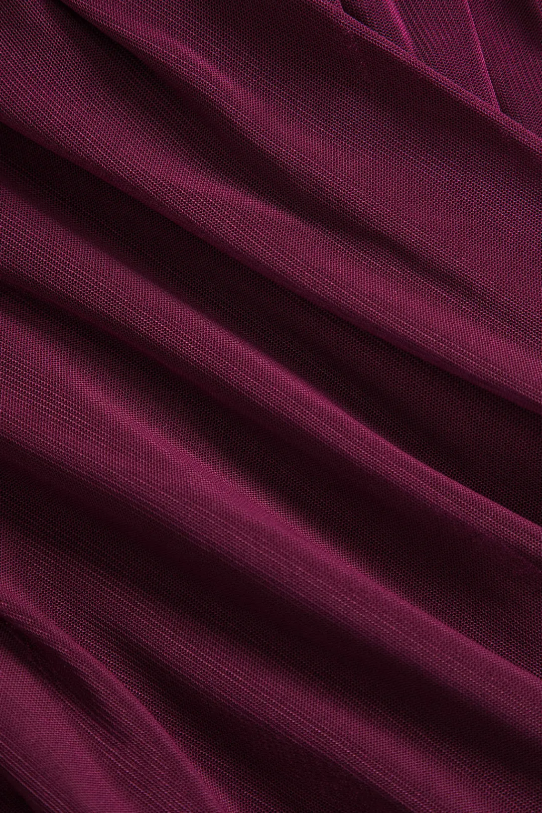 MICAS Long Sleeve Tops|Long Sleeves Tops-Solid Sheer Mesh Ruched Long-Sleeve Top