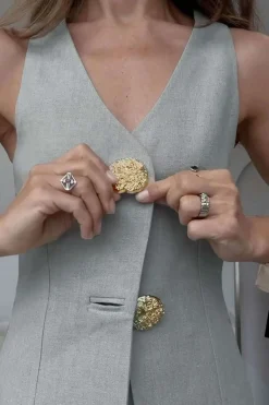 MICAS Vacation Sets|Pant Sets-Solid Sleeveless Suit Vest And Pants Set PEARL RIVER