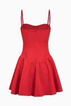 MICAS Mini Dresses-Solid Slip Bustier Mini Dress RED