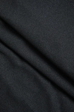 MICAS Midi Dresses-Solid Slip Strap Slit Midi Dress BLACK