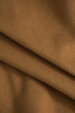 MICAS Outerwear|Outerwear-Solid Stand Collar Button Coat BROWN