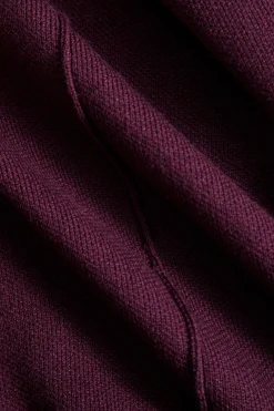 MICAS Outerwear|Knitwear-Solid Sweater Buckle Cardigan MAROON