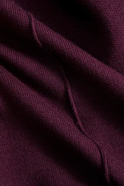 MICAS Outerwear|Knitwear-Solid Sweater Buckle Cardigan MAROON