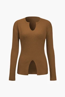 MICAS Knit Sets-Solid Sweater Cut Out Top And Skirt Set