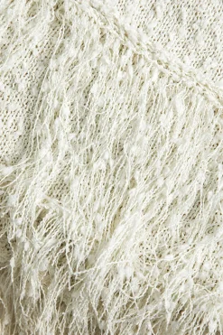 MICAS Skirts-Solid Sweater Fringe Maxi Skirt BEIGE