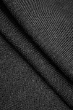 MICAS Knit Dresses-Solid Tie Back Slip Mermaid Sweater Dress BLACK