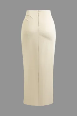 MICAS Skirts-Solid Twist Knot Irregular Skirt