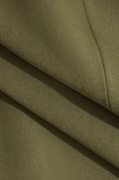 MICAS Outerwear|Outerwear-Solid V-neck Button Jacket KHAKI