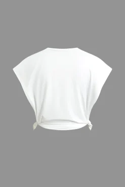 MICAS T-Shirts-Speed Dream Graphic Sleeveless Side Cut Out T-shirt WHITE