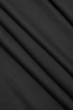 MICAS Long Sleeve Dresses|Maxi Dresses-Square Neck Long Sleeve Maxi Dress BLACK