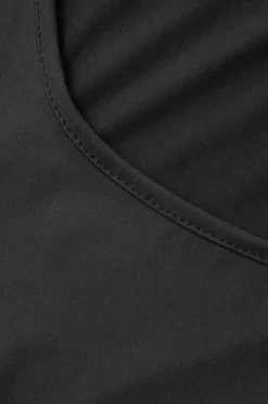 MICAS Long Sleeve Dresses|Maxi Dresses-Square Neck Long Sleeve Maxi Dress BLACK