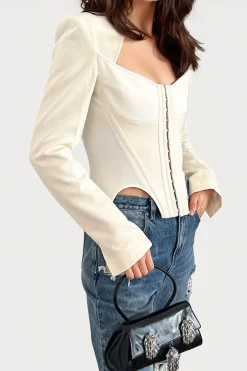 MICAS Long Sleeve Tops|Long Sleeves Tops-Square Neck Long-Sleeve Top OPTICAL WHITE