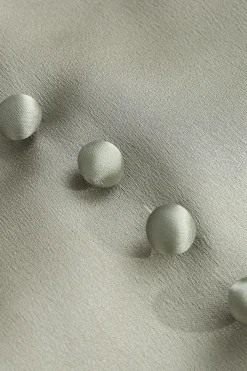 MICAS Long Sleeve Tops|Long Sleeves Tops-Square Neck V-hem Satin Long Sleeve Top SAGE