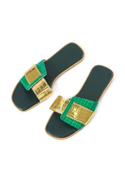 MICAS Shoes|Shoes-Square Toe Slippers GREEN