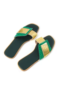 MICAS Shoes|Shoes-Square Toe Slippers GREEN