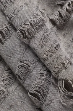 MICAS T-Shirts-Star Decor Destroyed Tank Top LIGHT GRAY