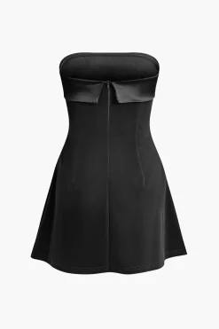 MICAS Mini Dresses-Strapless Mini Dress BLACK
