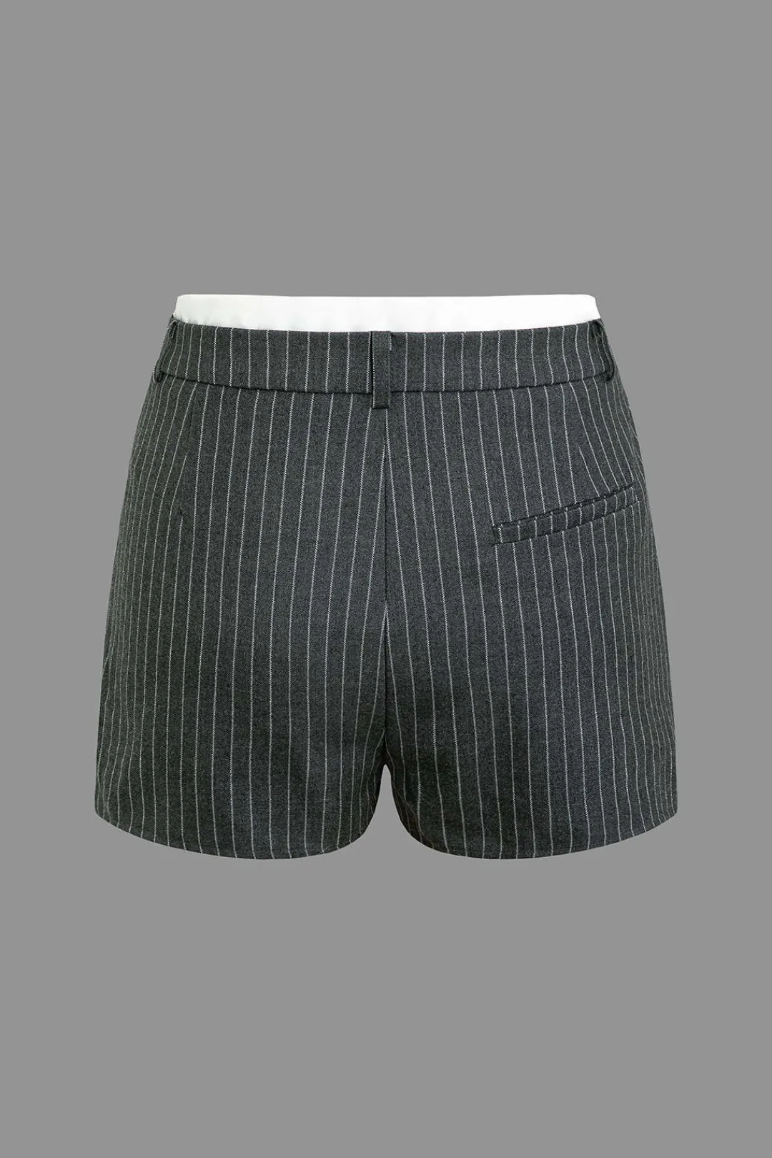 MICAS Shorts-Stripe Print Color Block Double Waistband Skorts GRAY