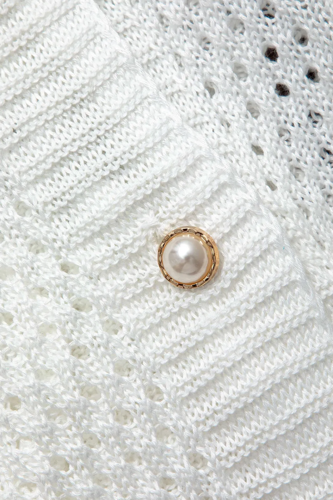 MICAS Knit Sets-Striped Crochet Knit Cardigan and Shorts Set