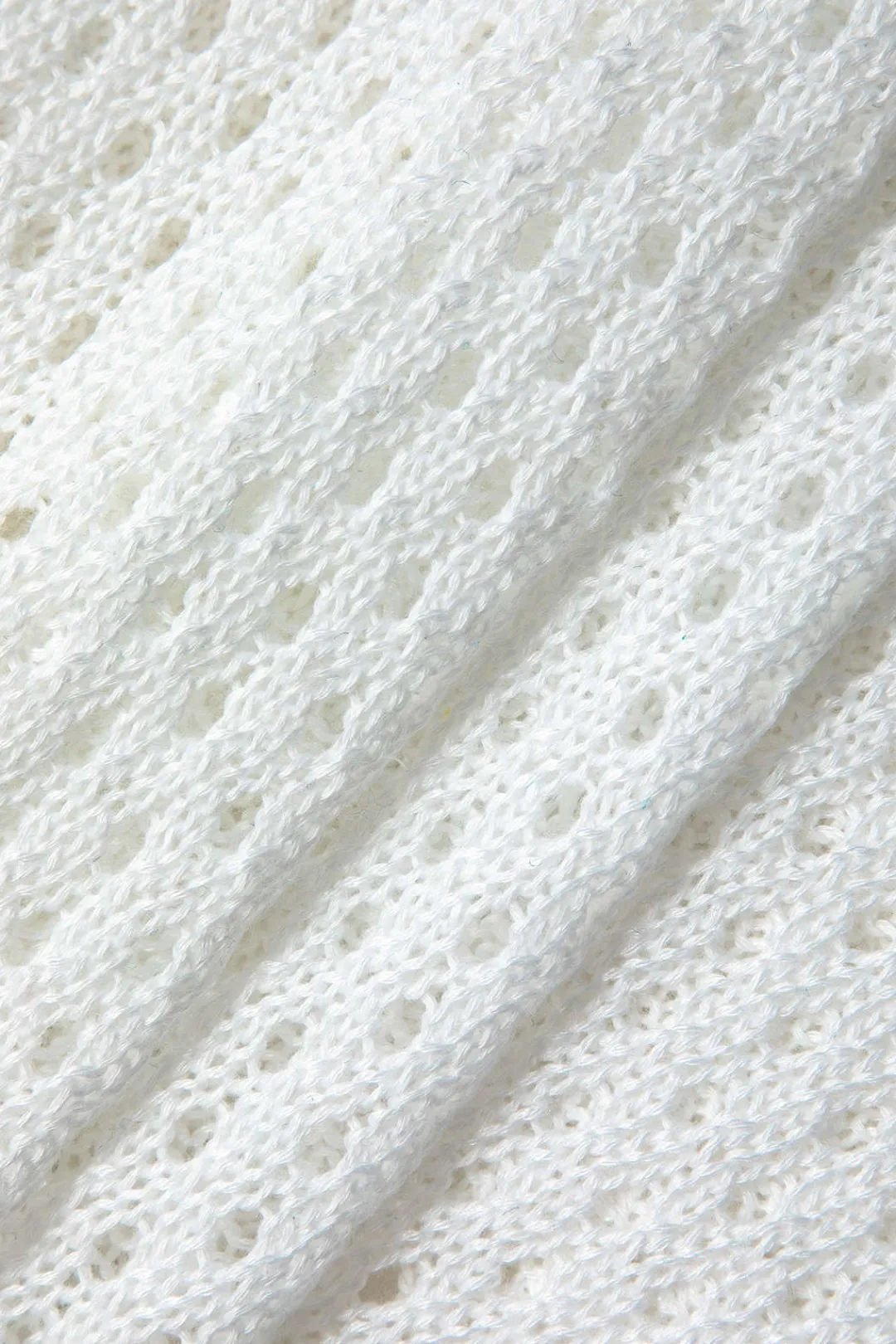 MICAS Knit Sets-Striped Crochet Knit Cardigan and Shorts Set