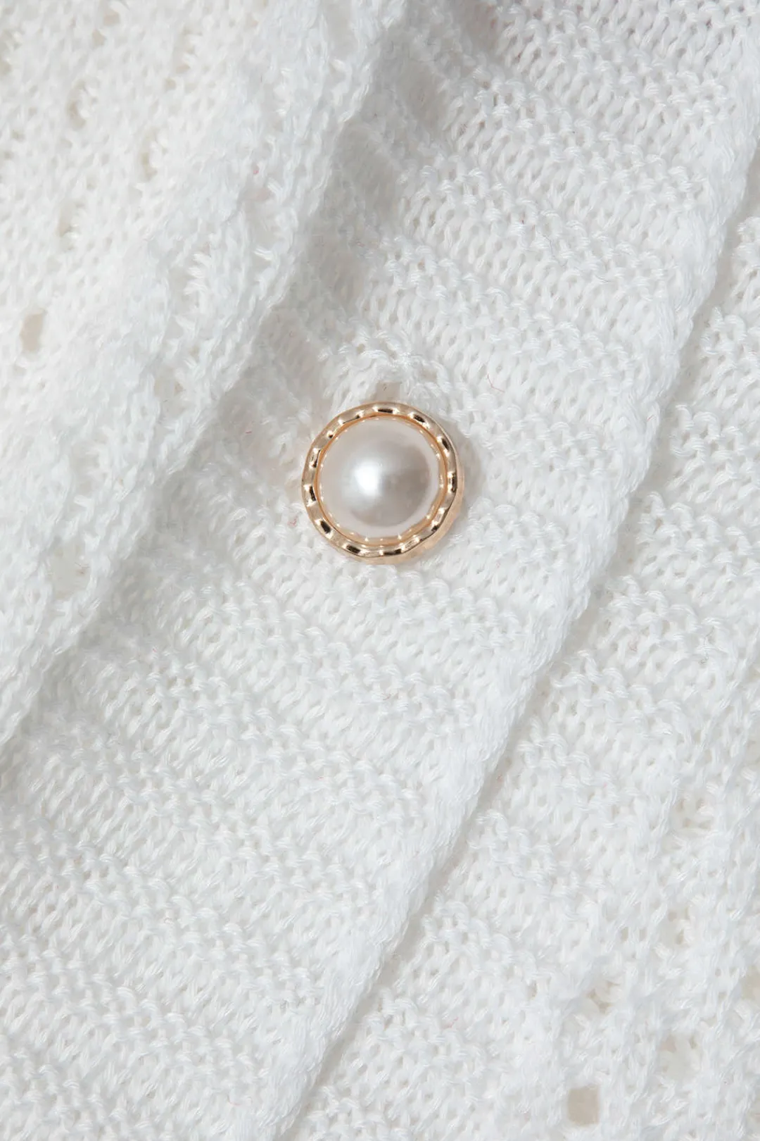 MICAS Knit Sets-Striped Crochet Knit Cardigan and Shorts Set