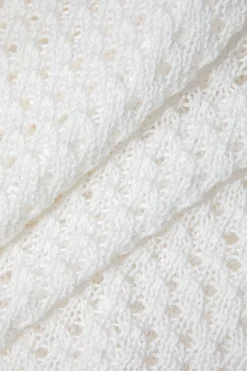 MICAS Knit Sets-Striped Crochet Knit Cardigan and Shorts Set