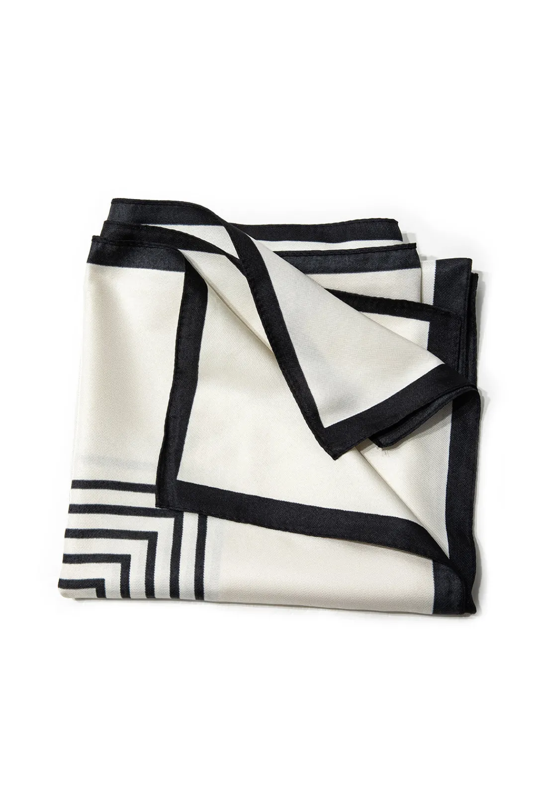 MICAS Accessories-Striped Silk Scarf Contrast Color