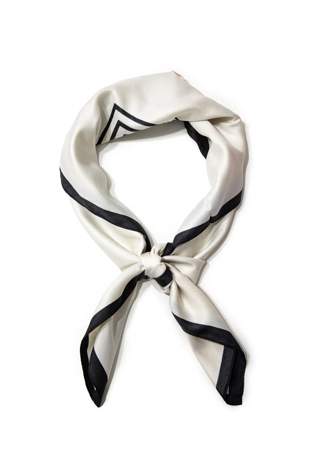 MICAS Accessories-Striped Silk Scarf Contrast Color
