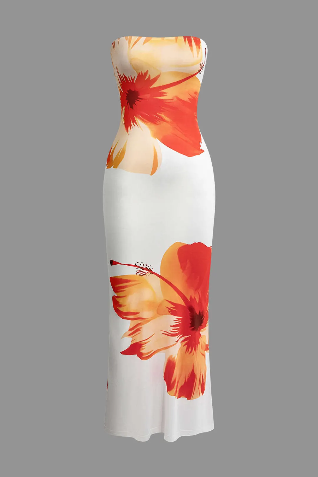 MICAS Maxi Dresses-Sunny Floral Cascade Strapless Midi Dress