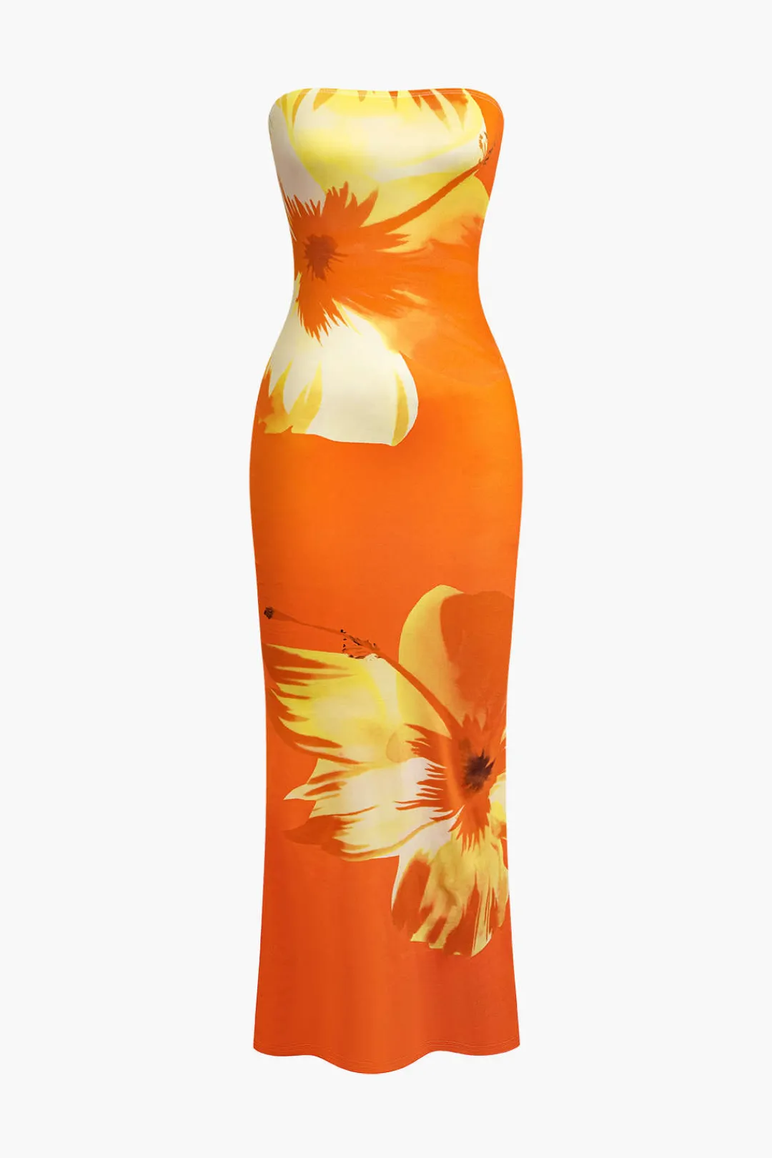 MICAS Maxi Dresses-Sunny Floral Cascade Strapless Midi Dress