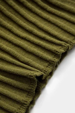 MICAS Knit Dresses-Sweater Asymmetrical Patchwork Mini Dress OLIVE