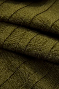 MICAS Knit Dresses-Sweater Asymmetrical Patchwork Mini Dress OLIVE