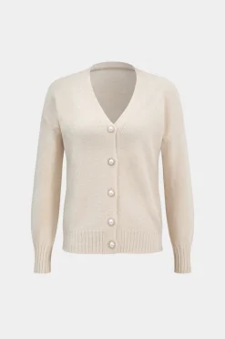 MICAS Knitwear|Knit Sets-Sweater Button Long-Sleeve Cardigan And Mini Dress Set BEIGE